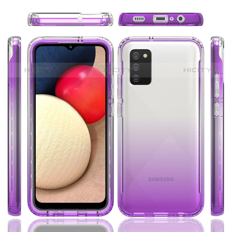 Custodia Silicone Trasparente Ultra Sottile Morbida Cover Fronte e Retro 360 Gradi Sfumato JX4 per Samsung Galaxy M02s