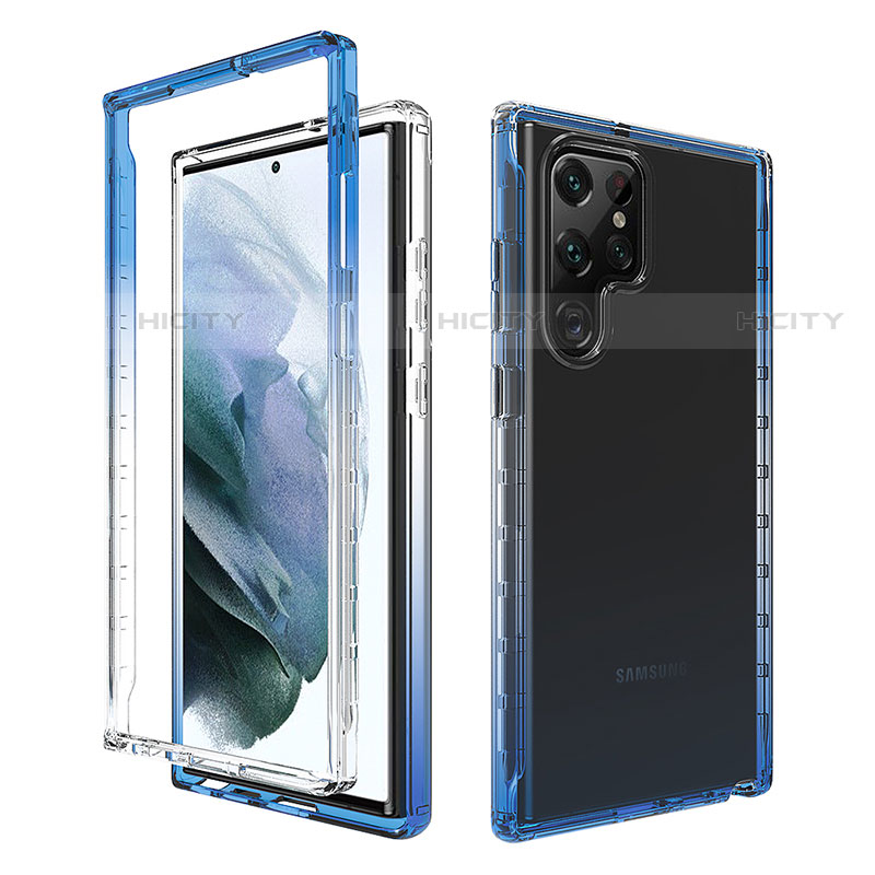 Custodia Silicone Trasparente Ultra Sottile Morbida Cover Fronte e Retro 360 Gradi Sfumato M01 per Samsung Galaxy S21 Ultra 5G