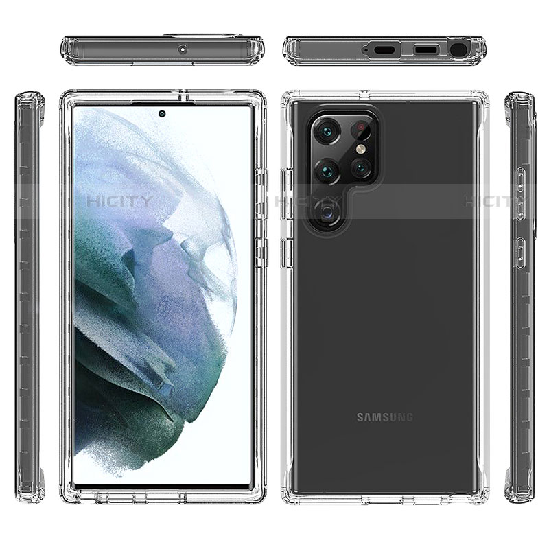 Custodia Silicone Trasparente Ultra Sottile Morbida Cover Fronte e Retro 360 Gradi Sfumato M01 per Samsung Galaxy S21 Ultra 5G