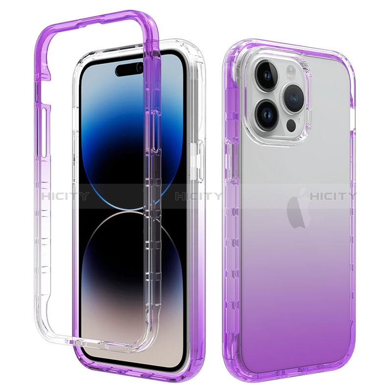 Custodia Silicone Trasparente Ultra Sottile Morbida Cover Fronte e Retro 360 Gradi Sfumato per Apple iPhone 13 Pro