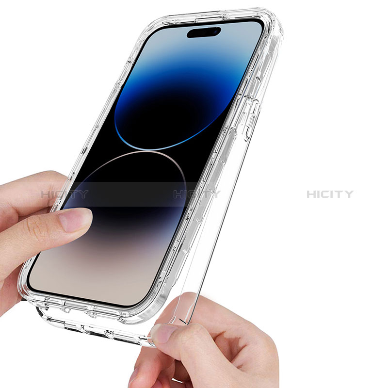 Custodia Silicone Trasparente Ultra Sottile Morbida Cover Fronte e Retro 360 Gradi Sfumato per Apple iPhone 14 Pro Max