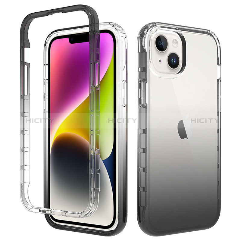 Custodia Silicone Trasparente Ultra Sottile Morbida Cover Fronte e Retro 360 Gradi Sfumato per Apple iPhone 15 Plus