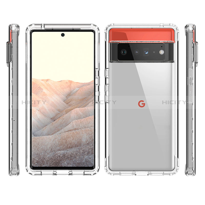 Custodia Silicone Trasparente Ultra Sottile Morbida Cover Fronte e Retro 360 Gradi Sfumato per Google Pixel 6 Pro 5G