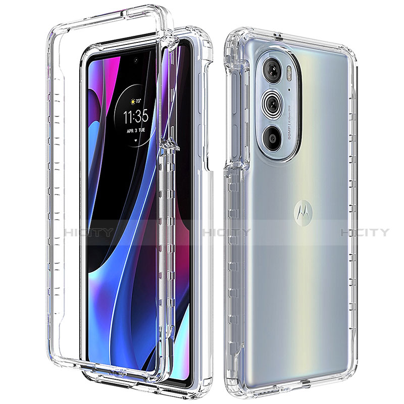 Custodia Silicone Trasparente Ultra Sottile Morbida Cover Fronte e Retro 360 Gradi Sfumato per Motorola Moto Edge 30 Pro 5G