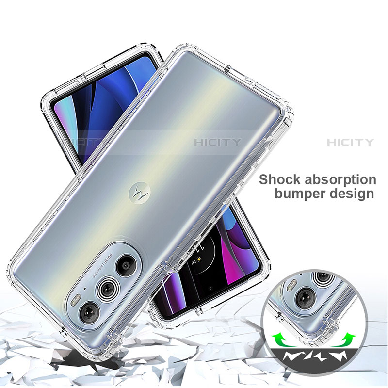 Custodia Silicone Trasparente Ultra Sottile Morbida Cover Fronte e Retro 360 Gradi Sfumato per Motorola Moto Edge X30 5G