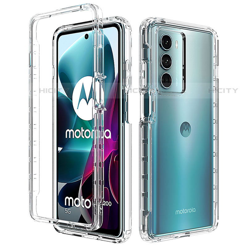 Custodia Silicone Trasparente Ultra Sottile Morbida Cover Fronte e Retro 360 Gradi Sfumato per Motorola Moto G200 5G