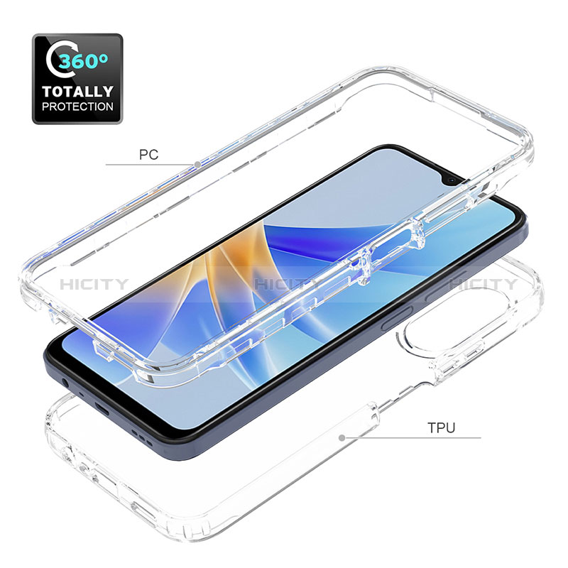 Custodia Silicone Trasparente Ultra Sottile Morbida Cover Fronte e Retro 360 Gradi Sfumato per Oppo A17