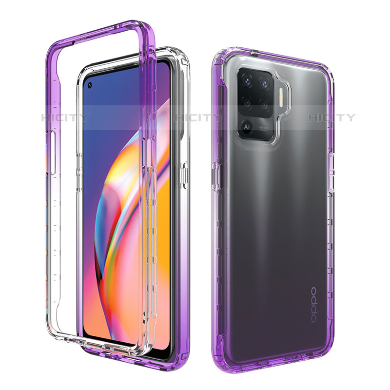 Custodia Silicone Trasparente Ultra Sottile Morbida Cover Fronte e Retro 360 Gradi Sfumato per Oppo F19 Pro