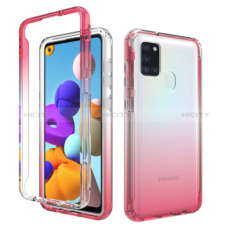 Custodia Silicone Trasparente Ultra Sottile Morbida Cover Fronte e Retro 360 Gradi Sfumato per Samsung Galaxy A21s