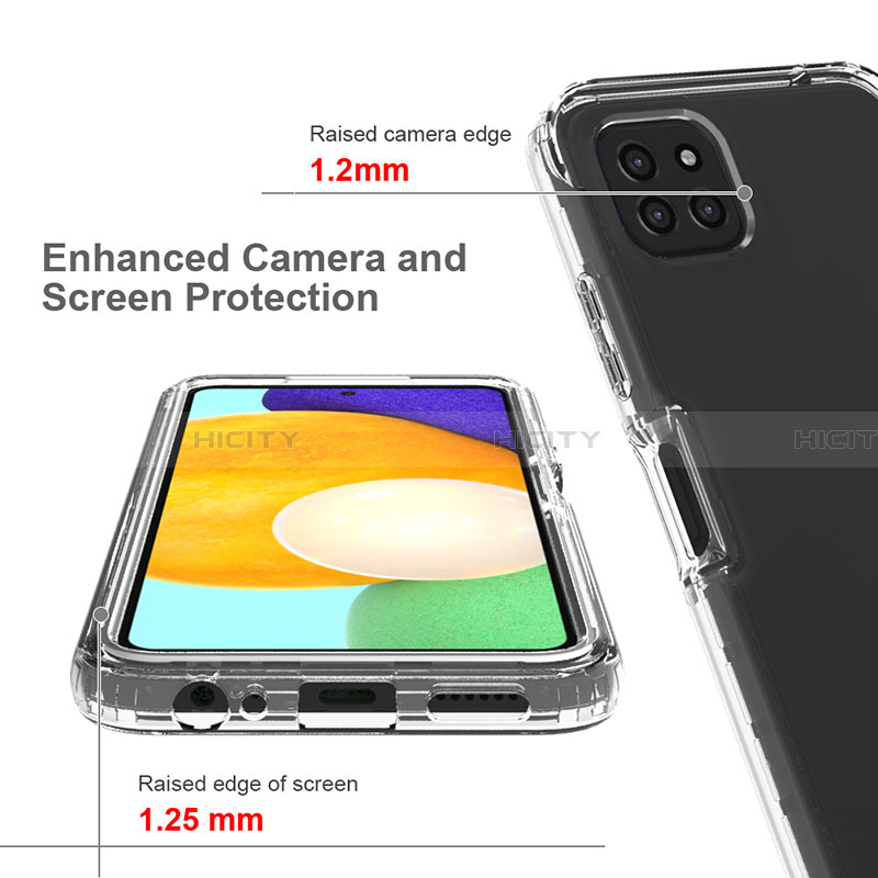 Custodia Silicone Trasparente Ultra Sottile Morbida Cover Fronte e Retro 360 Gradi Sfumato per Samsung Galaxy A22 5G