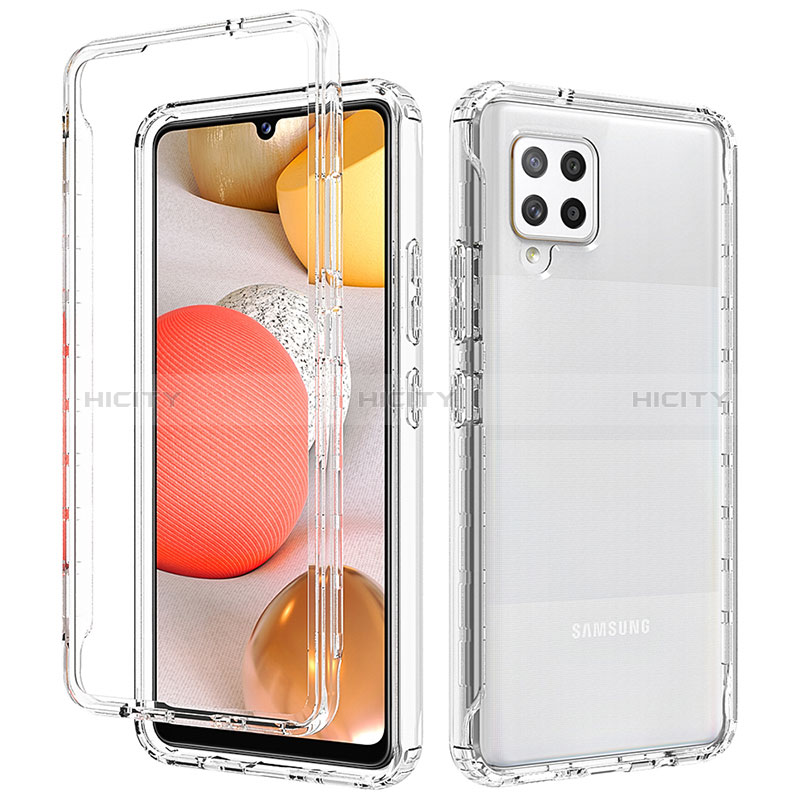 Custodia Silicone Trasparente Ultra Sottile Morbida Cover Fronte e Retro 360 Gradi Sfumato per Samsung Galaxy A42 5G Chiaro