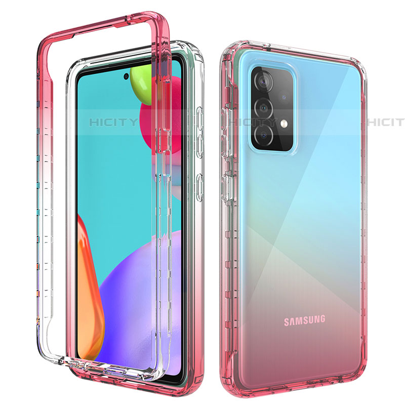 Custodia Silicone Trasparente Ultra Sottile Morbida Cover Fronte e Retro 360 Gradi Sfumato per Samsung Galaxy A52 4G