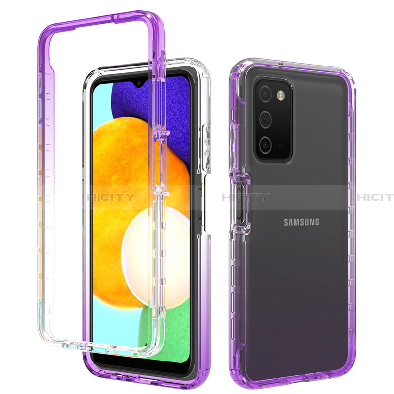 Custodia Silicone Trasparente Ultra Sottile Morbida Cover Fronte e Retro 360 Gradi Sfumato per Samsung Galaxy F02S SM-E025F