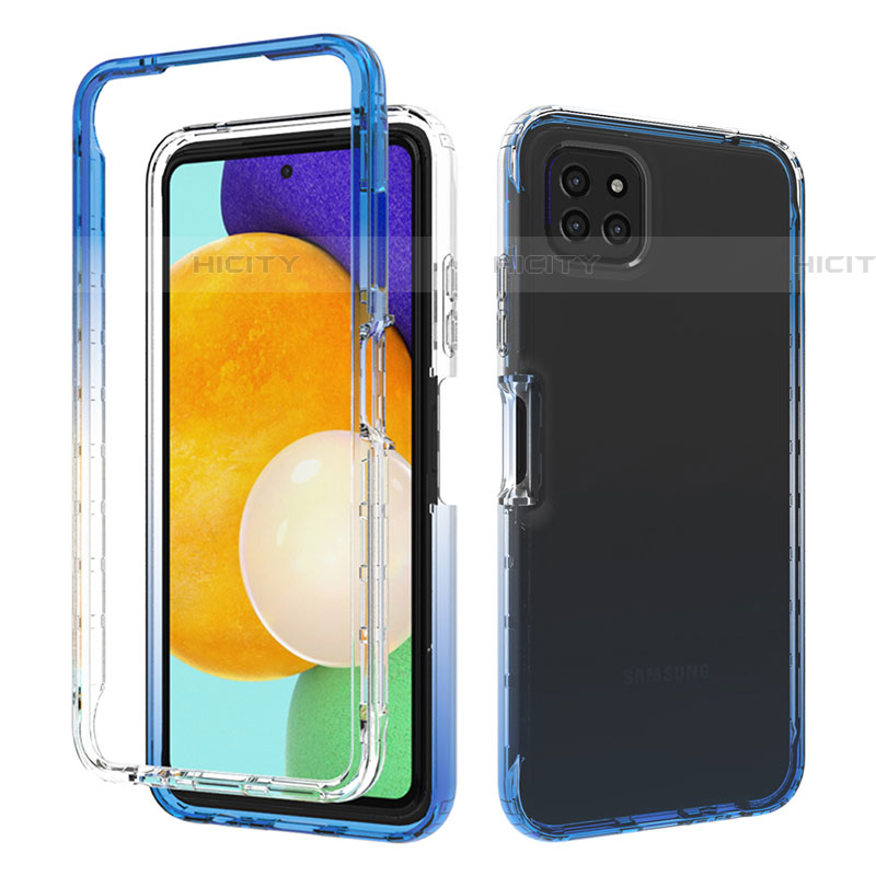 Custodia Silicone Trasparente Ultra Sottile Morbida Cover Fronte e Retro 360 Gradi Sfumato per Samsung Galaxy F42 5G Blu
