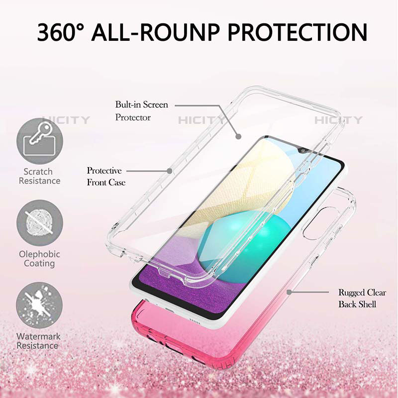 Custodia Silicone Trasparente Ultra Sottile Morbida Cover Fronte e Retro 360 Gradi Sfumato per Samsung Galaxy M02