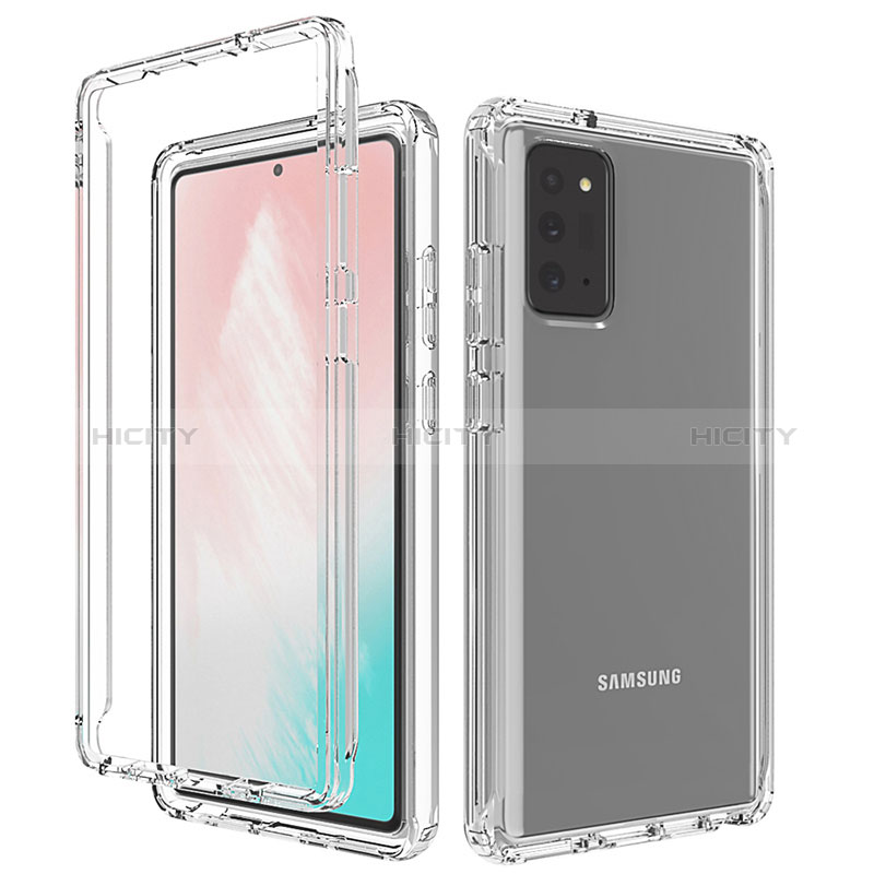 Custodia Silicone Trasparente Ultra Sottile Morbida Cover Fronte e Retro 360 Gradi Sfumato per Samsung Galaxy Note 20 5G Chiaro