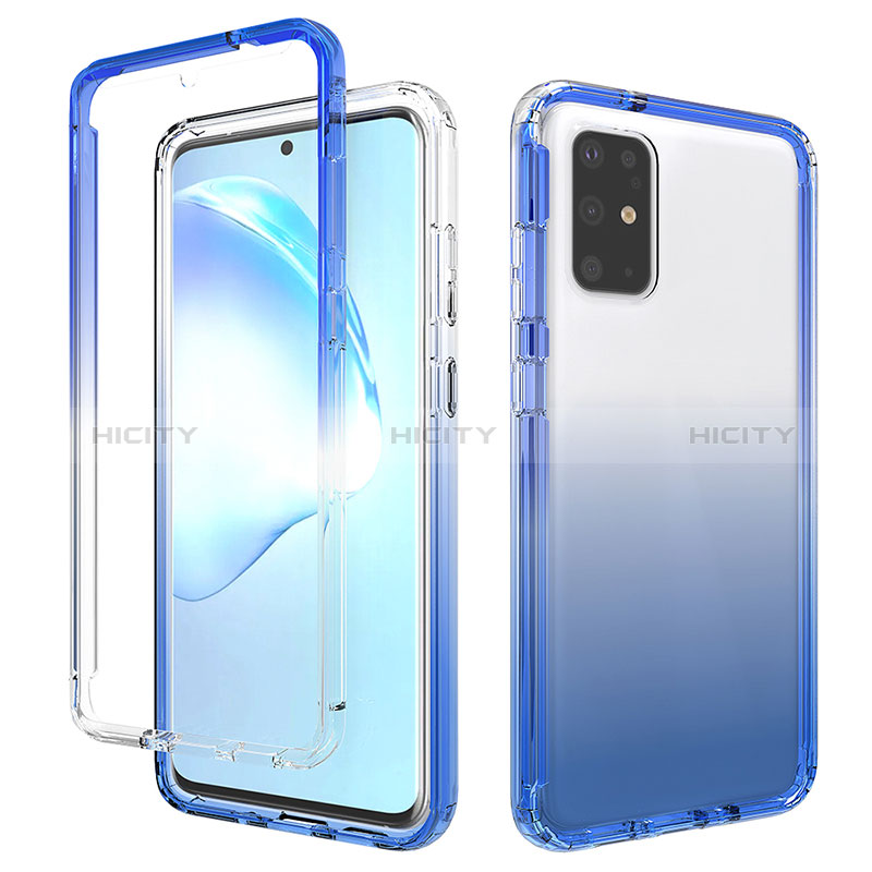 Custodia Silicone Trasparente Ultra Sottile Morbida Cover Fronte e Retro 360 Gradi Sfumato per Samsung Galaxy S20 Plus 5G Blu
