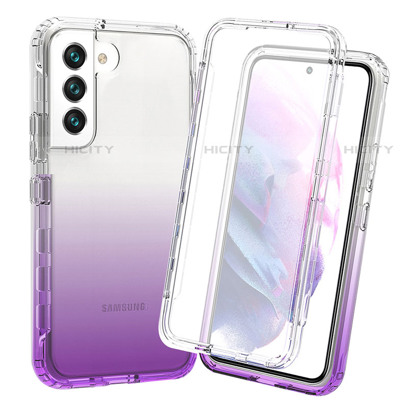 Custodia Silicone Trasparente Ultra Sottile Morbida Cover Fronte e Retro 360 Gradi Sfumato per Samsung Galaxy S22 Plus 5G