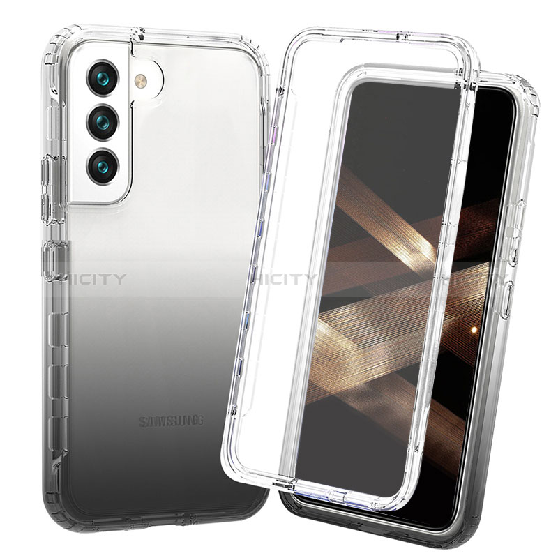 Custodia Silicone Trasparente Ultra Sottile Morbida Cover Fronte e Retro 360 Gradi Sfumato per Samsung Galaxy S24 5G Nero