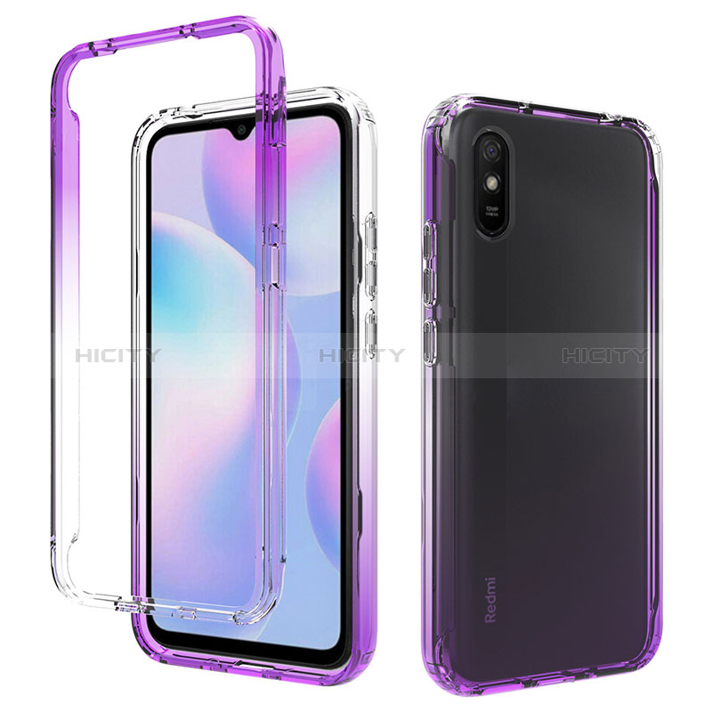 Custodia Silicone Trasparente Ultra Sottile Morbida Cover Fronte e Retro 360 Gradi Sfumato per Xiaomi Redmi 9A