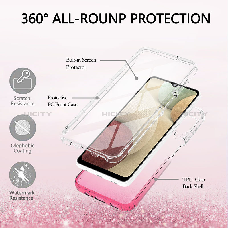 Custodia Silicone Trasparente Ultra Sottile Morbida Cover Fronte e Retro 360 Gradi Sfumato YB1 per Samsung Galaxy A12 Nacho