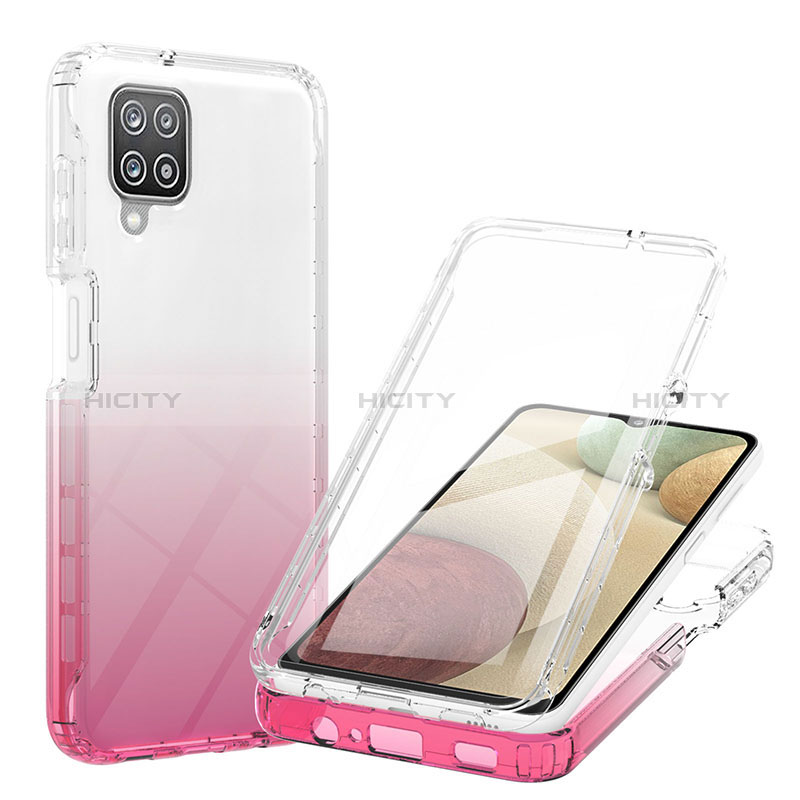 Custodia Silicone Trasparente Ultra Sottile Morbida Cover Fronte e Retro 360 Gradi Sfumato YB1 per Samsung Galaxy A12 Nacho
