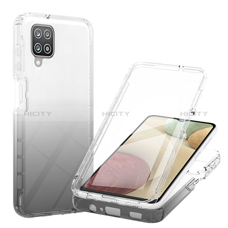Custodia Silicone Trasparente Ultra Sottile Morbida Cover Fronte e Retro 360 Gradi Sfumato YB1 per Samsung Galaxy F12