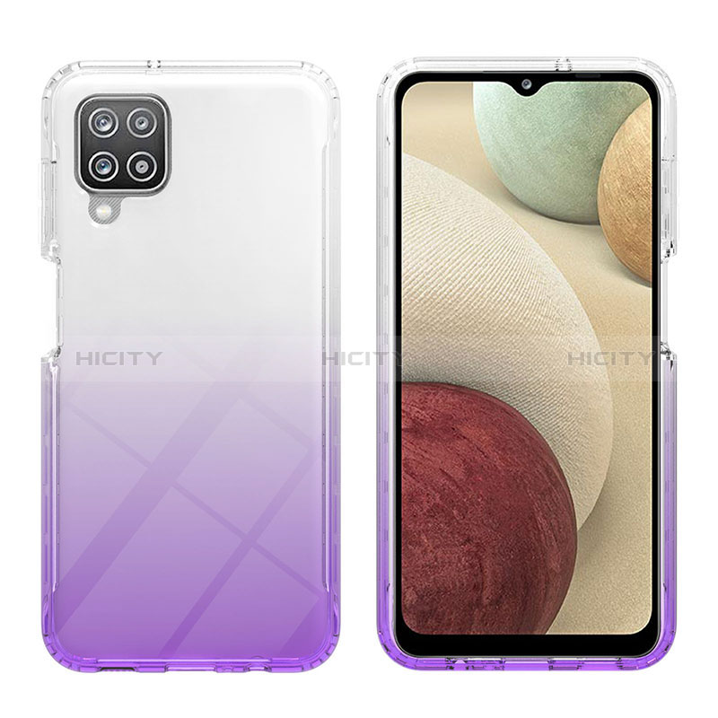 Custodia Silicone Trasparente Ultra Sottile Morbida Cover Fronte e Retro 360 Gradi Sfumato YB2 per Samsung Galaxy A12