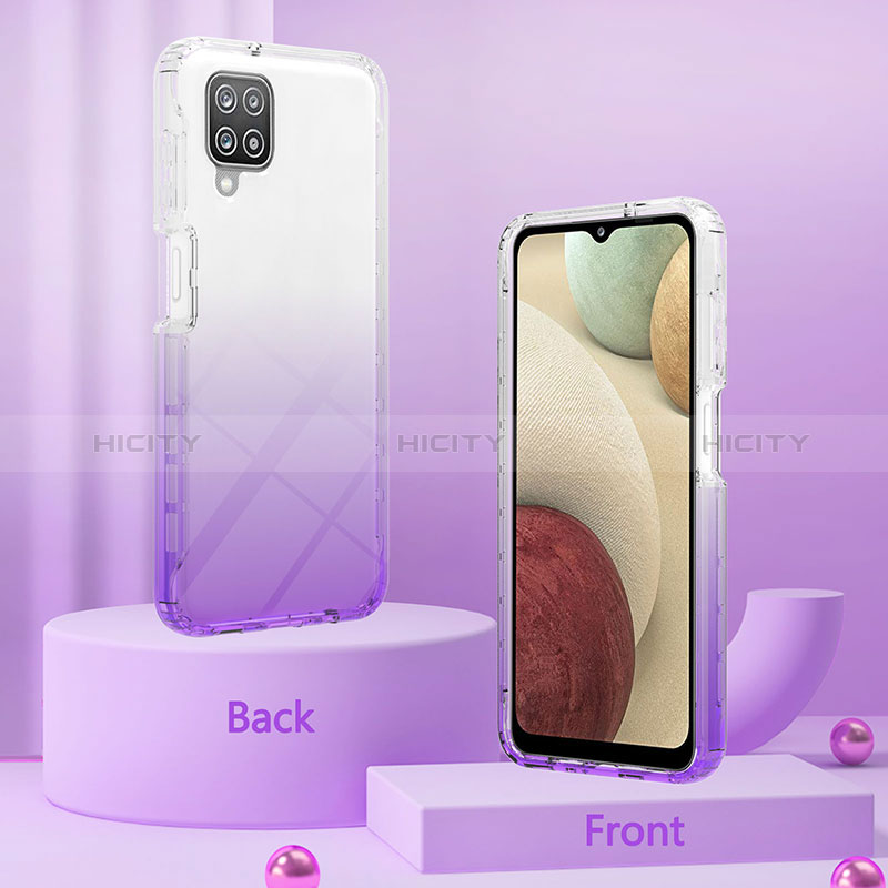 Custodia Silicone Trasparente Ultra Sottile Morbida Cover Fronte e Retro 360 Gradi Sfumato YB2 per Samsung Galaxy F12