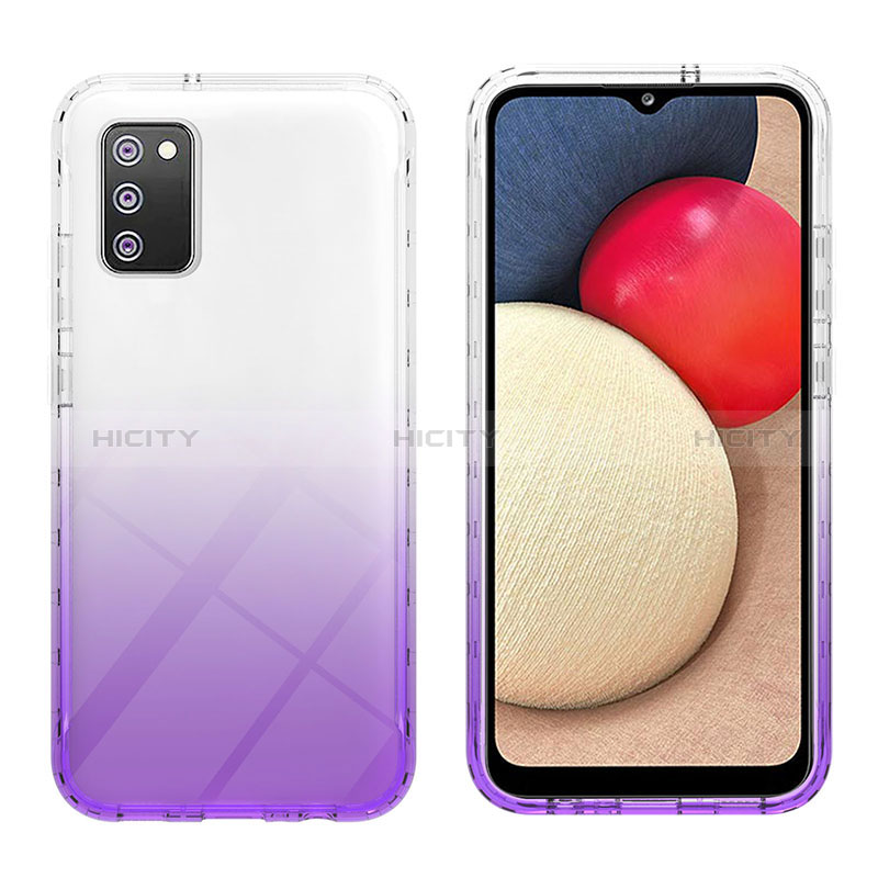 Custodia Silicone Trasparente Ultra Sottile Morbida Cover Fronte e Retro 360 Gradi Sfumato ZJ2 per Samsung Galaxy A02s