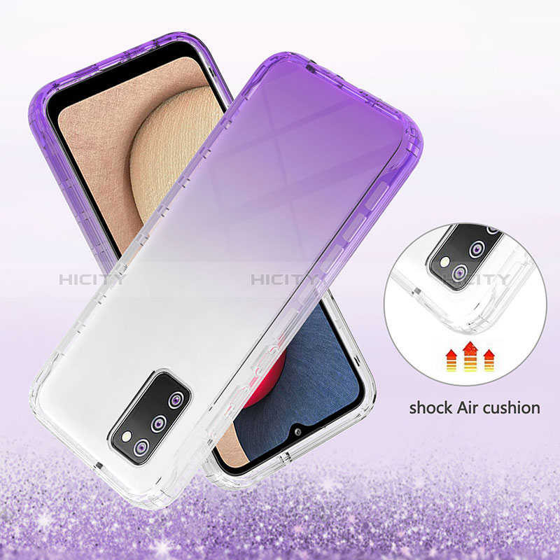 Custodia Silicone Trasparente Ultra Sottile Morbida Cover Fronte e Retro 360 Gradi Sfumato ZJ2 per Samsung Galaxy A02s