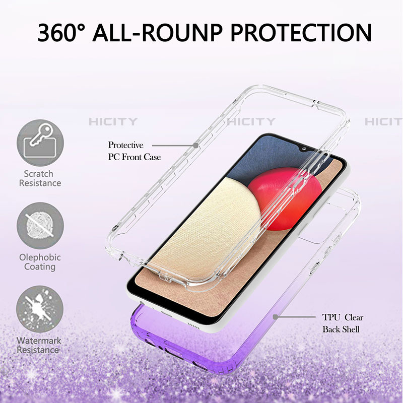 Custodia Silicone Trasparente Ultra Sottile Morbida Cover Fronte e Retro 360 Gradi Sfumato ZJ2 per Samsung Galaxy A03s