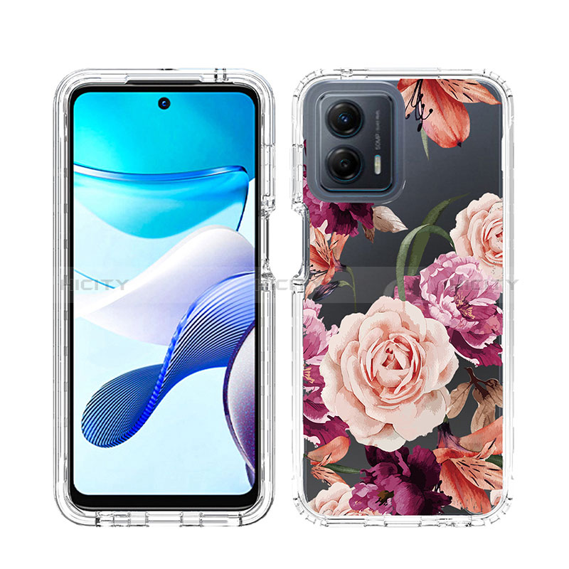 Custodia Silicone Trasparente Ultra Sottile Morbida Cover Fronte e Retro 360 JX1 per Motorola Moto G 5G (2023)