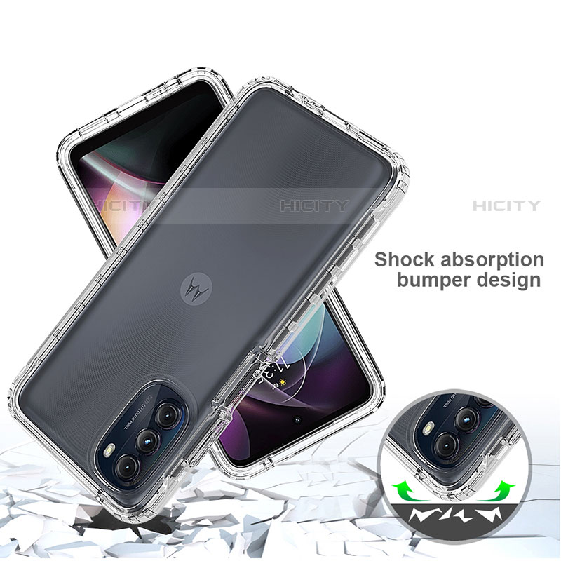 Custodia Silicone Trasparente Ultra Sottile Morbida Cover Fronte e Retro 360 per Motorola Moto G 5G (2022) Chiaro
