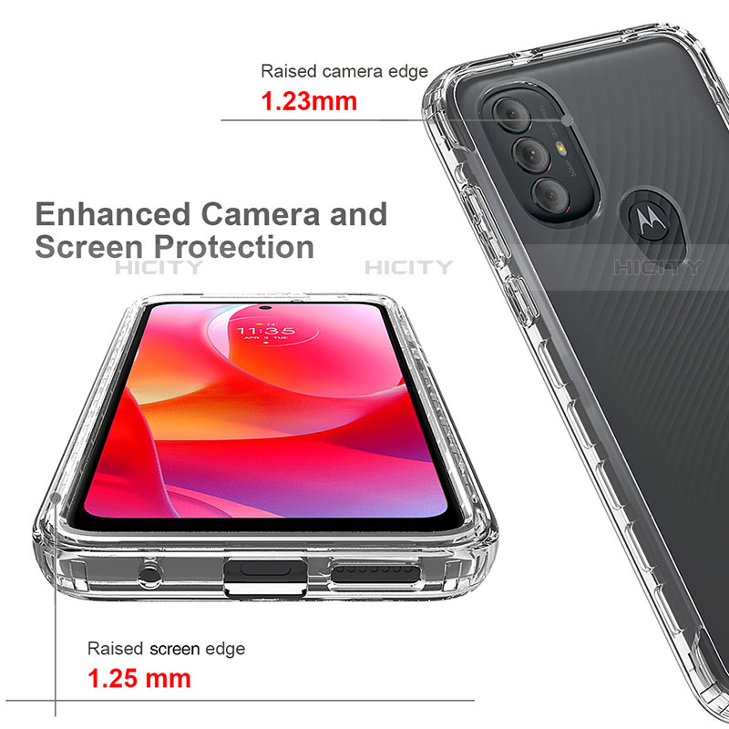 Custodia Silicone Trasparente Ultra Sottile Morbida Cover Fronte e Retro 360 per Motorola Moto G Play (2023) Chiaro