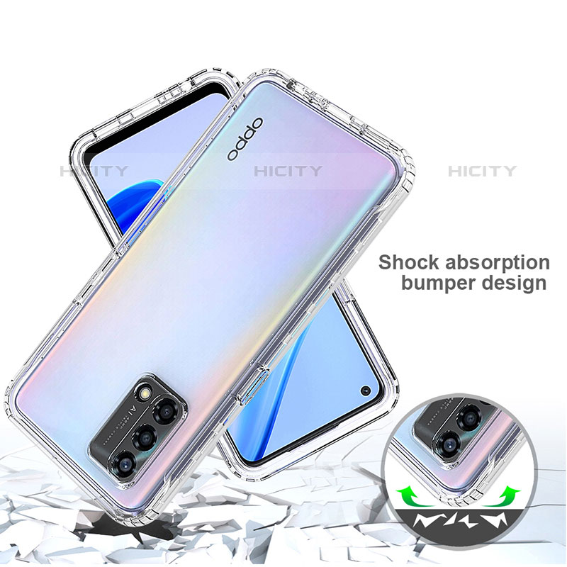 Custodia Silicone Trasparente Ultra Sottile Morbida Cover Fronte e Retro 360 per Oppo Reno6 Lite Chiaro