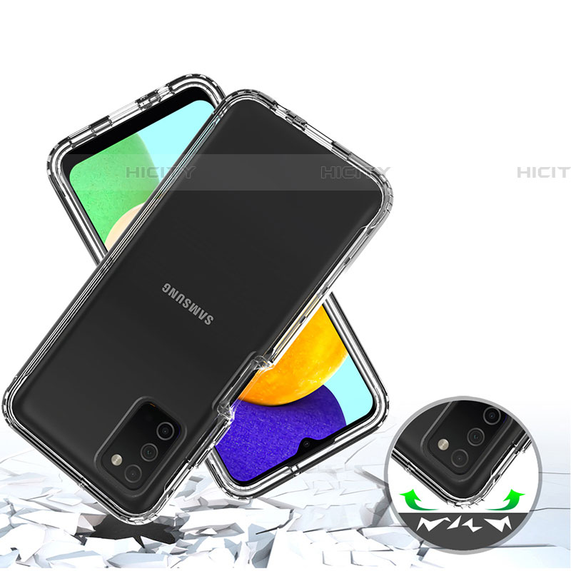 Custodia Silicone Trasparente Ultra Sottile Morbida Cover Fronte e Retro 360 per Samsung Galaxy A03s Chiaro