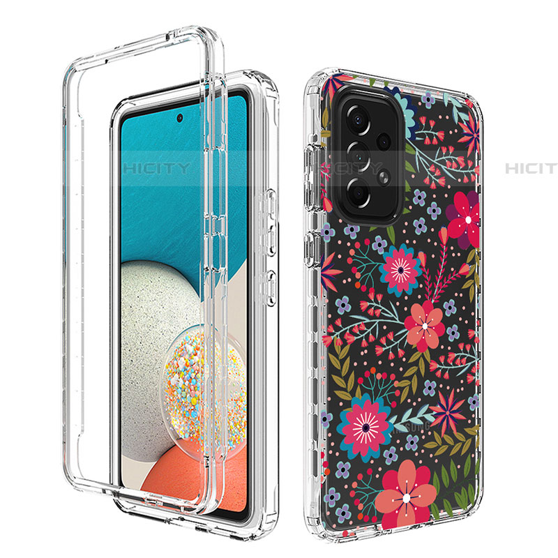 Custodia Silicone Trasparente Ultra Sottile Morbida Cover Fronte e Retro 360 per Samsung Galaxy A53 5G Rosso