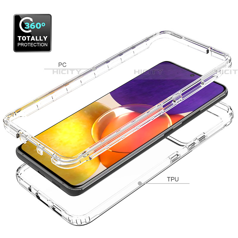 Custodia Silicone Trasparente Ultra Sottile Morbida Cover Fronte e Retro 360 per Samsung Galaxy A82 5G Chiaro