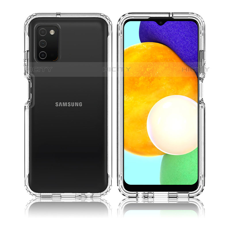 Custodia Silicone Trasparente Ultra Sottile Morbida Cover Fronte e Retro 360 per Samsung Galaxy M02s Chiaro