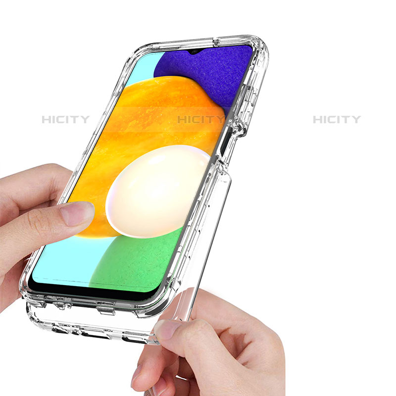 Custodia Silicone Trasparente Ultra Sottile Morbida Cover Fronte e Retro 360 per Samsung Galaxy M02s Chiaro