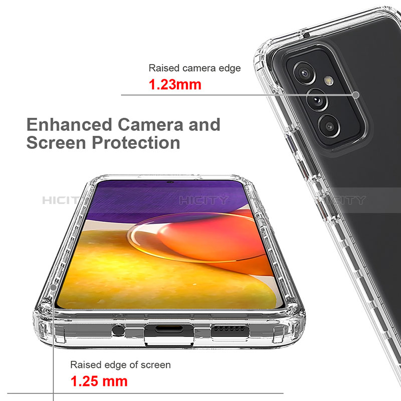 Custodia Silicone Trasparente Ultra Sottile Morbida Cover Fronte e Retro 360 per Samsung Galaxy Quantum2 5G Chiaro