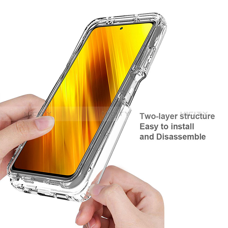 Custodia Silicone Trasparente Ultra Sottile Morbida Cover Fronte e Retro 360 per Xiaomi Poco X3 NFC Chiaro