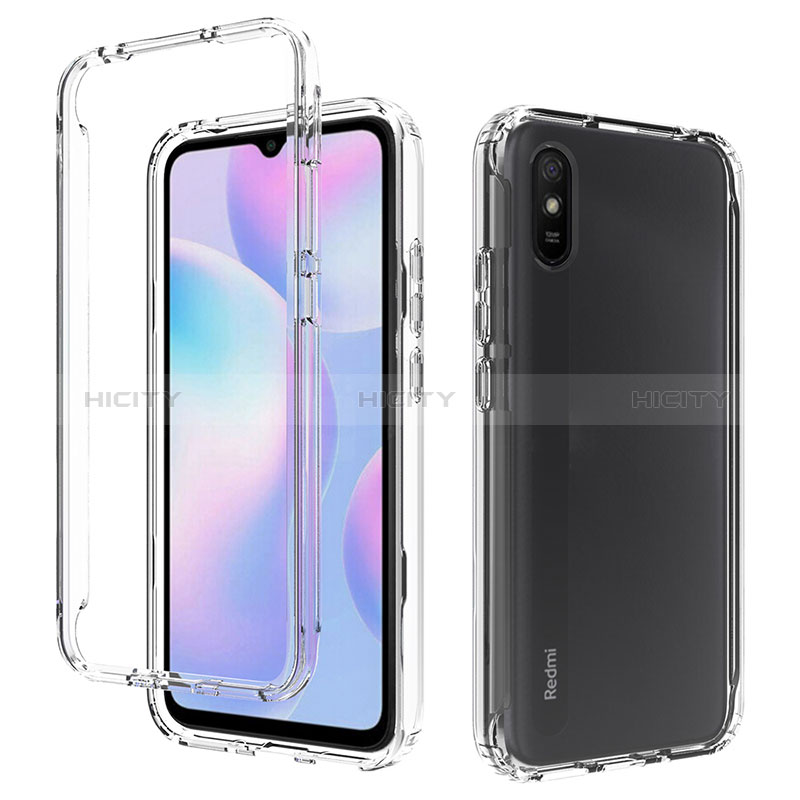 Custodia Silicone Trasparente Ultra Sottile Morbida Cover Fronte e Retro 360 per Xiaomi Redmi 9A Chiaro