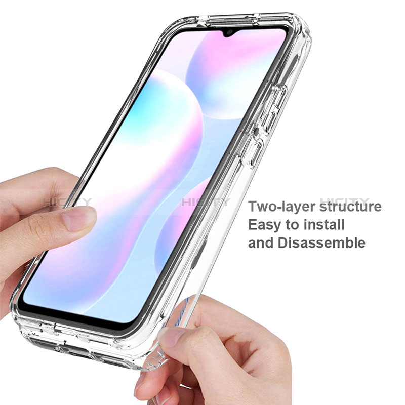 Custodia Silicone Trasparente Ultra Sottile Morbida Cover Fronte e Retro 360 per Xiaomi Redmi 9A Chiaro