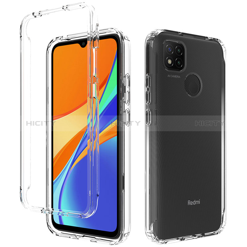 Custodia Silicone Trasparente Ultra Sottile Morbida Cover Fronte e Retro 360 per Xiaomi Redmi 9C Chiaro