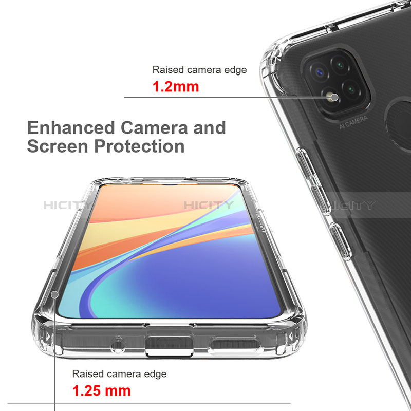 Custodia Silicone Trasparente Ultra Sottile Morbida Cover Fronte e Retro 360 per Xiaomi Redmi 9C NFC Chiaro
