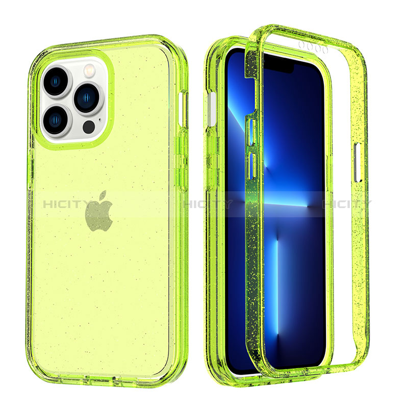 Custodia Silicone Trasparente Ultra Sottile Morbida Cover Fronte e Retro 360 YJ1 per Apple iPhone 13 Pro