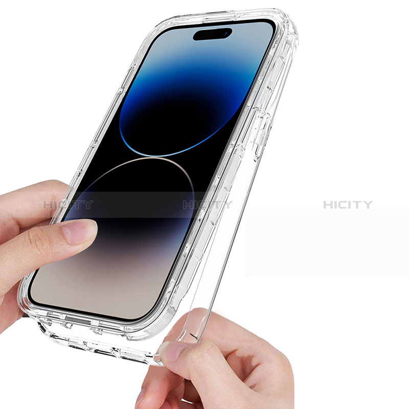 Custodia Silicone Trasparente Ultra Sottile Morbida Cover Fronte e Retro 360 ZJ1 per Apple iPhone 14 Pro Max