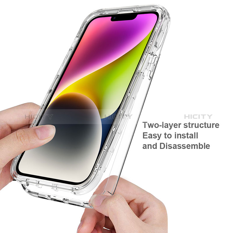 Custodia Silicone Trasparente Ultra Sottile Morbida Cover Fronte e Retro 360 ZJ1 per Apple iPhone 15 Plus